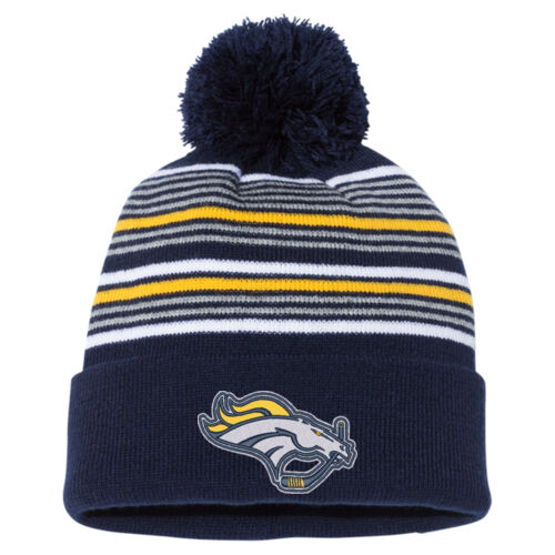 Broncos Hockey - 12" Striped Pom-Pom Cuffed Beanie Thumbnail